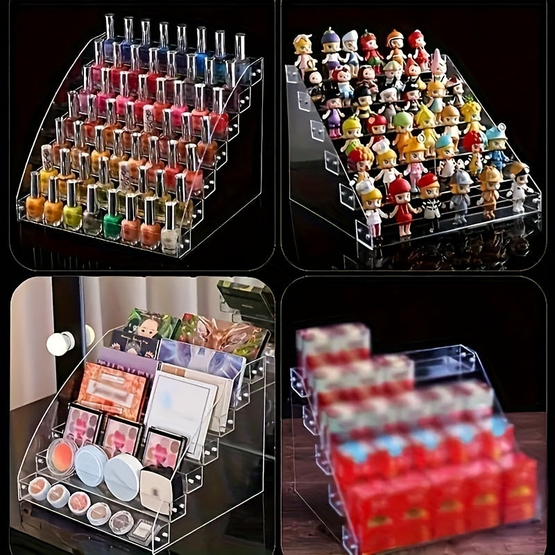 Makeup bags & Storage
1Pc Multi-layer Transparent Cosmetic Rack - Organize And Display Eyeshadow, Perfume, Lipstick And Nail Polish - Space-saving Home Desktop Storage Rack