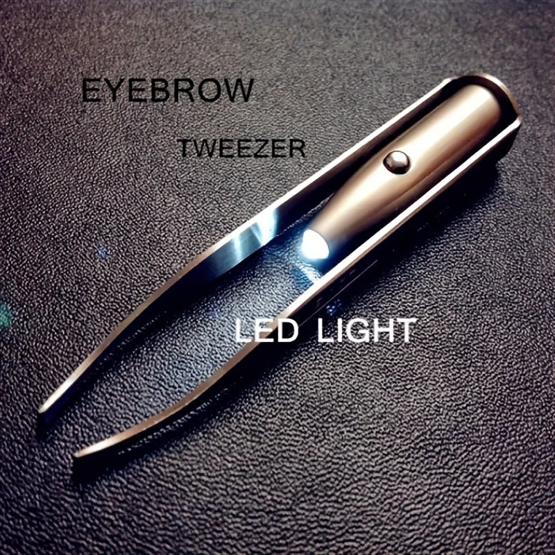 False Eyelashes
Smart Design Eyebrow Tweezer With LED Light - 1pc Portable Stainless Steel Makeup Tool