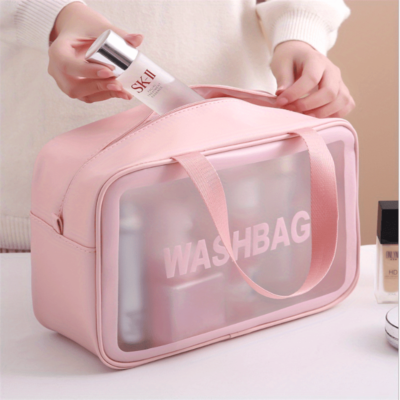 Makeup bags & Storage
Waterproof PVC Toiletry Bag for Women, Transparent Travel Makeup Organizer, Unscented Beauty Case with Large Capacity