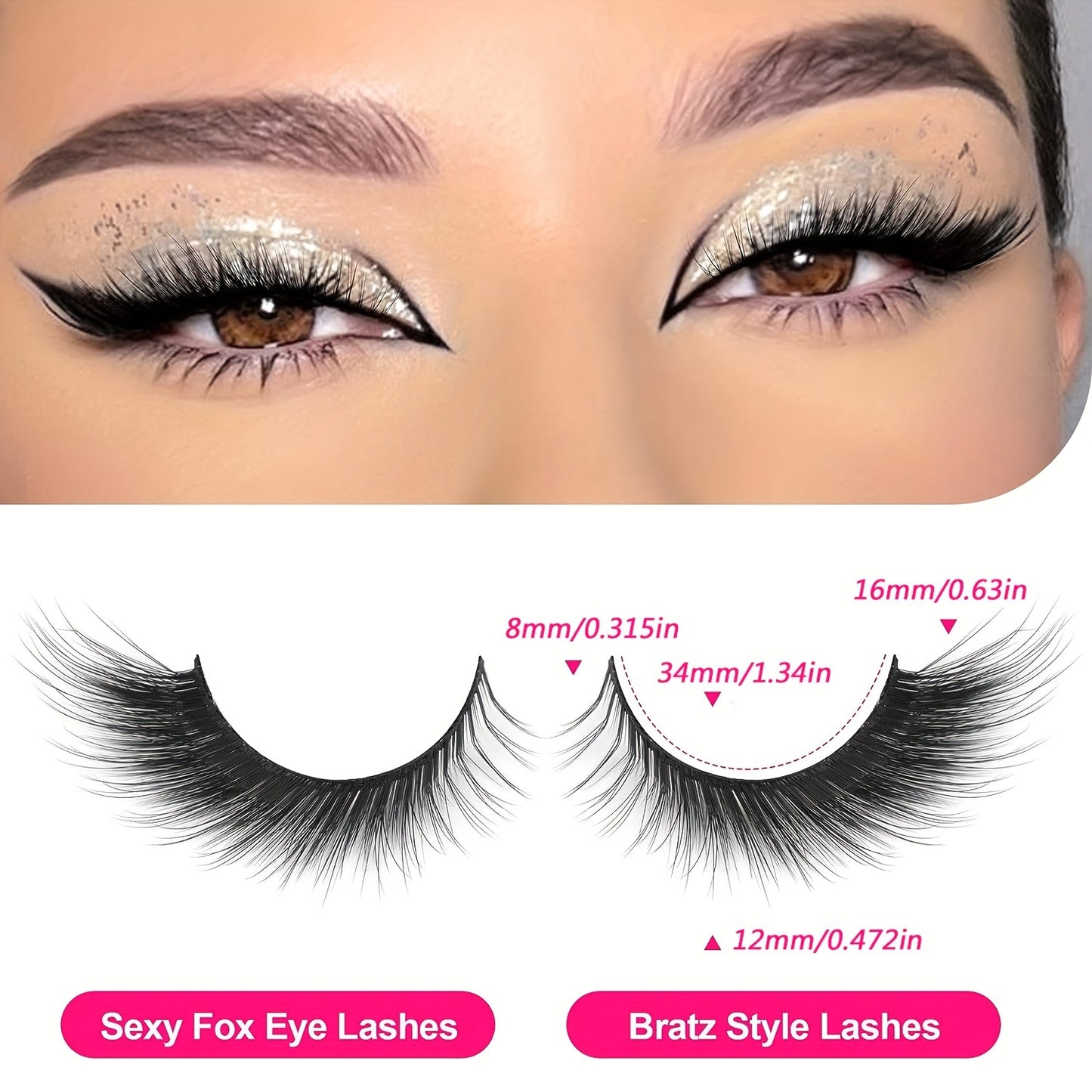 False Eyelashes
Fox Eye Cat Eye Lashes Extensions 16mm Natural Look Fluffy Angel Lashes Pack 5/10 Pairs