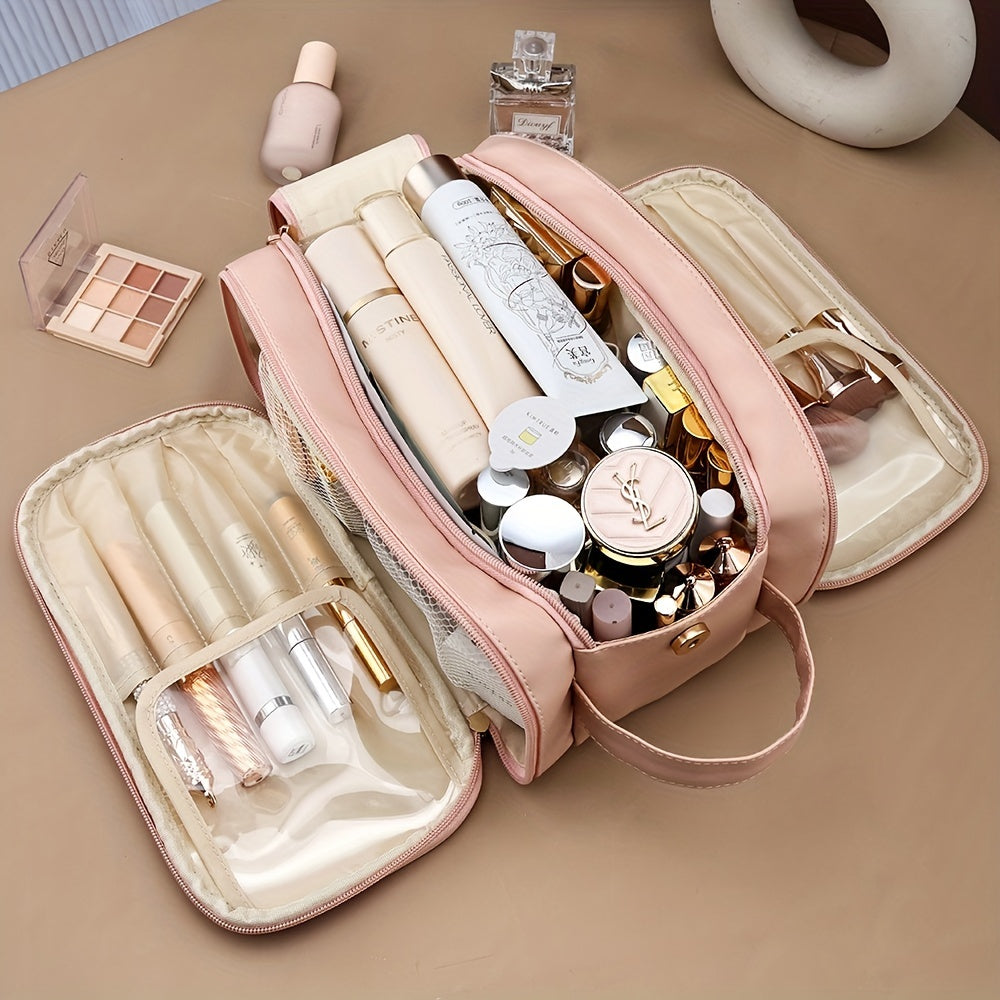 Makeup bags & Storage
Large-Capacity Waterproof Makeup Bag - Durable Pu, Formaldehyde-Free, Perfect For Travel & Accessories
