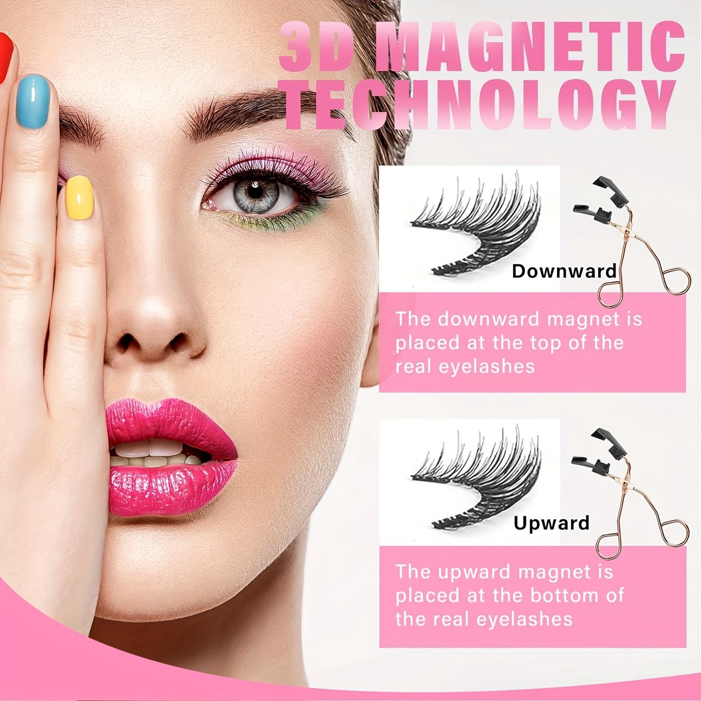False Eyelashes
Magnetic Eyelashes Set With Appliactor, 5-Magnet Natural Look False Lashes Kit, Reusable False Eyelashes With Eye Lash Tweezer, Beauty Eye Makeup Accessory