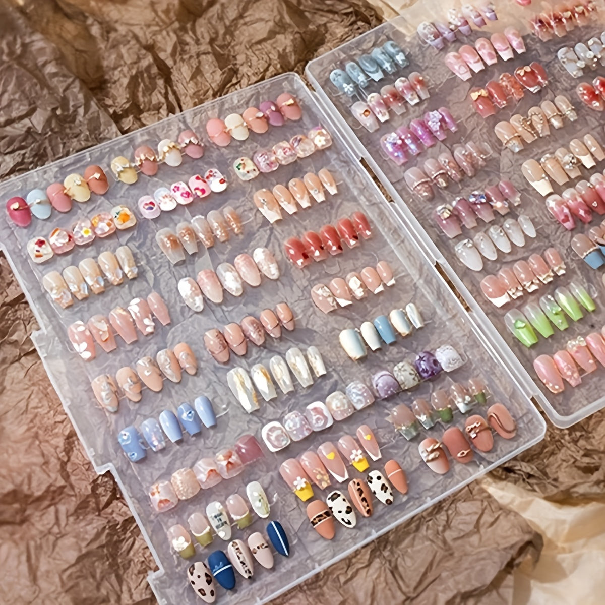Makeup bags & Storage
Press On Nail Organizer, Clear Press On Nail Storage Box, Nail Art Display Packaging Box, Dustproof Fake Nail Storage Case (Not Included Press On Nail)