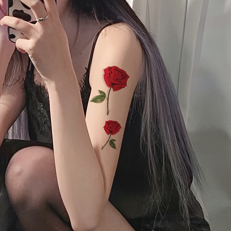 Temporary Tattoos
30 Sheet 3D Rose And Butterfly Temporary Tattoos, Waterproof Long-Lasting Fake Tattoo Stickers For Men And Women, Small Fresh Floral Realistic Body Art For Clavicle, Arm, And More