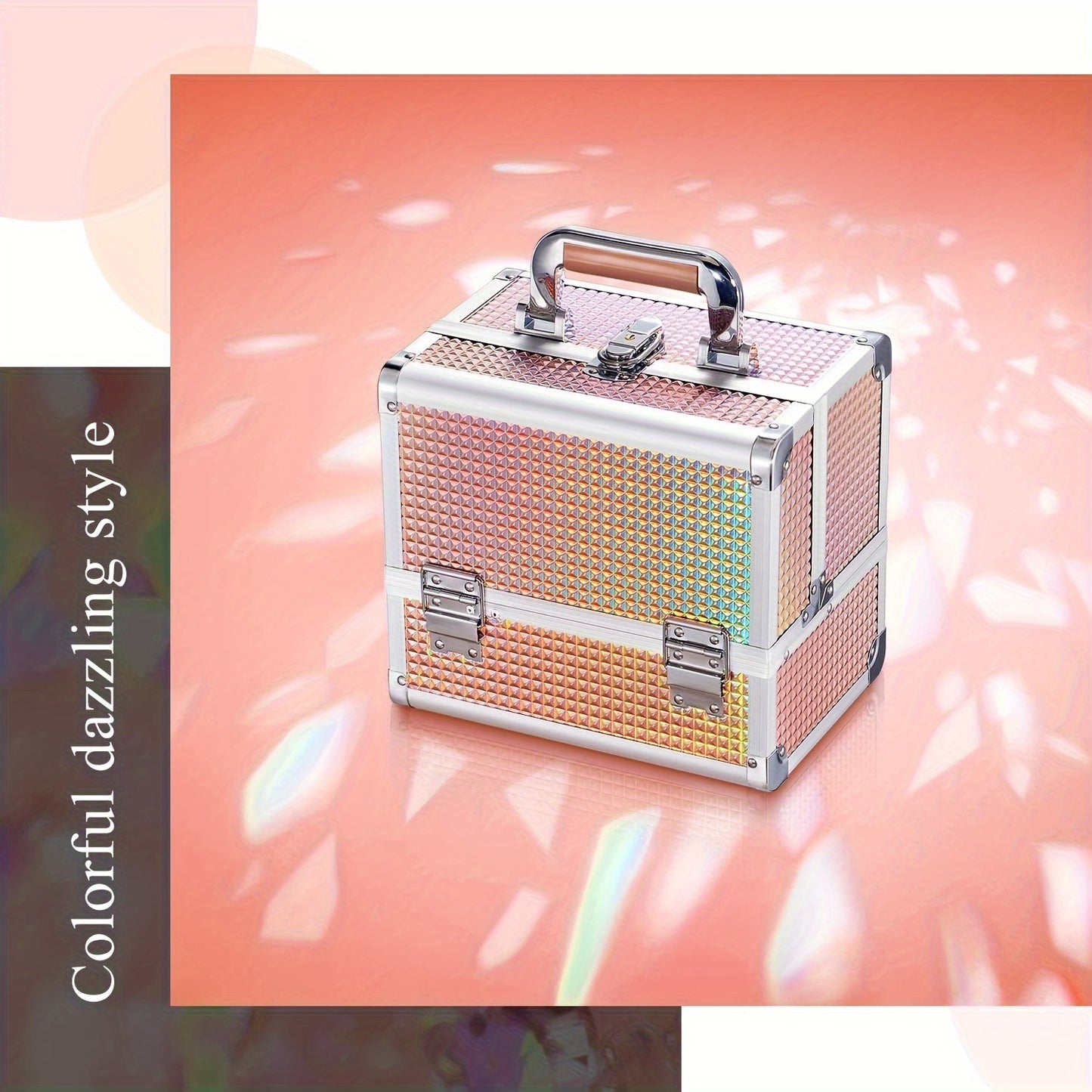 Makeup bags & Storage
Three Layers Makeup Case With Mirror, Portable Makeup Case With Handle Training Case Cosmetic Tools Nail Art Supplies And Craft Bag, Gift For Women
