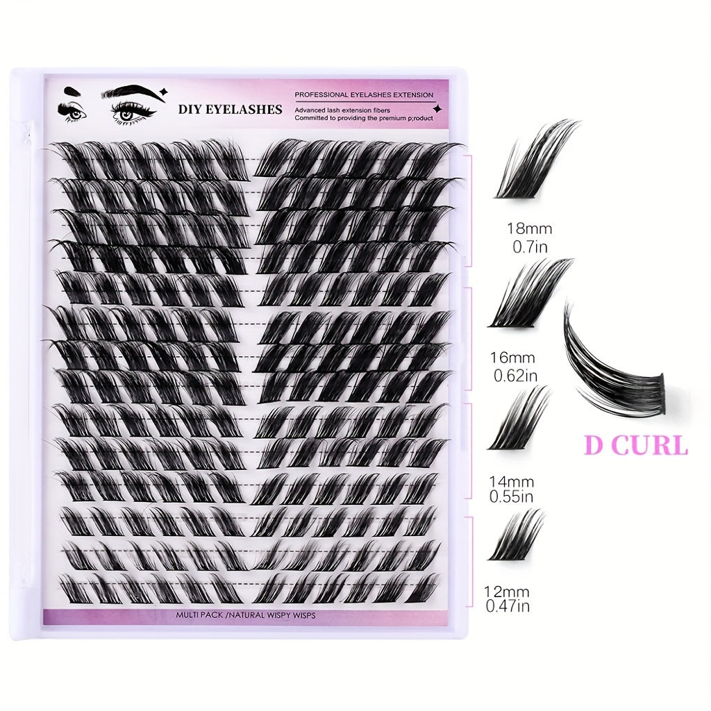 False Eyelashes
168 Pcs Fox Eye Slant Flying False Eyelashes DIY Cluster Single False Eyelashes For Natural Look Lash Extension