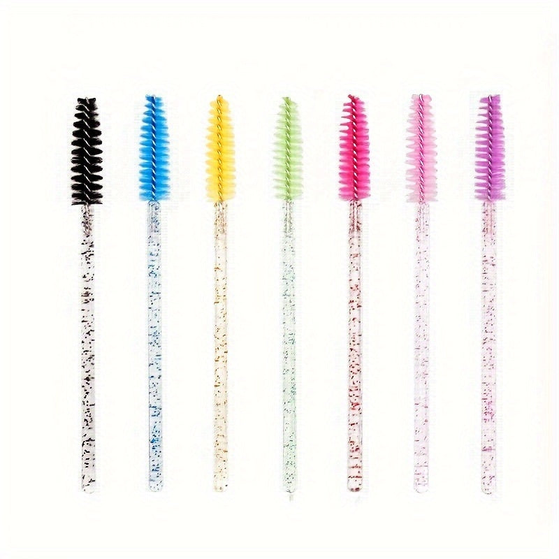 False Eyelashes
10pcs/pack Multicolor Eyelash Brush & Eyebrow Brush Set With Spoolies, Spiral Brushes, Crystal Handles For Eyelash Extension, Makeup