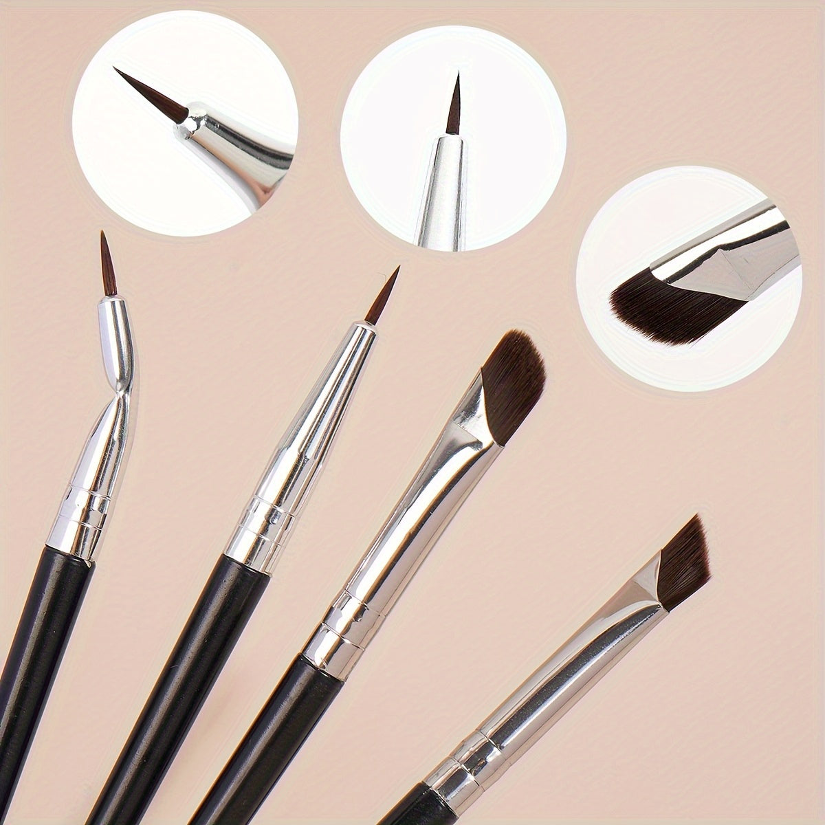 False Eyelashes
Eye Makeup Brush Set, 4pcs Professional Mix Eyeshadow Makeup Brushes, Suitable For Concealing, Brow Drawing & Eyeliner, Various Eye Makeup Brushes Are Great For Beginners And Artists, Portable For Travel
