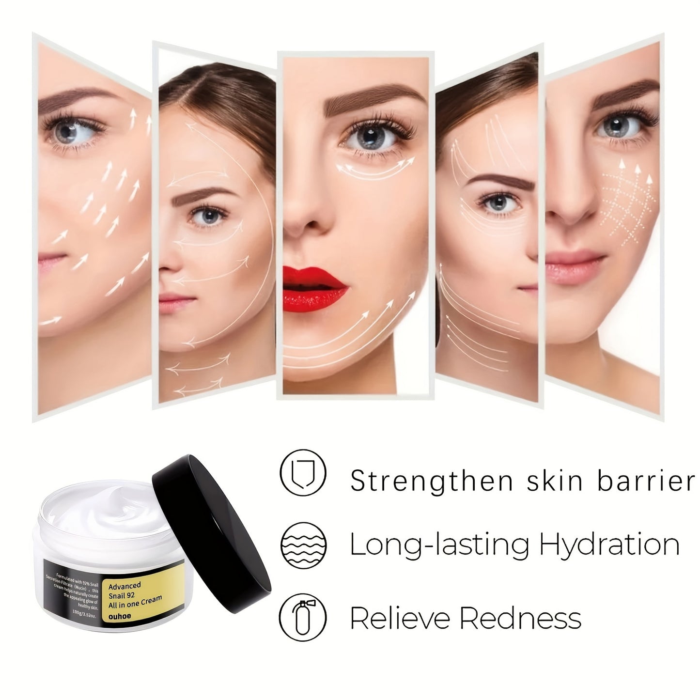 Facial care
1pc 100g Snail Hydrogel Face Moisturizer Day & Night Moisturizer, Hydrating Face Lotion For Women And Men, Day And Night Moisturizing Cream !