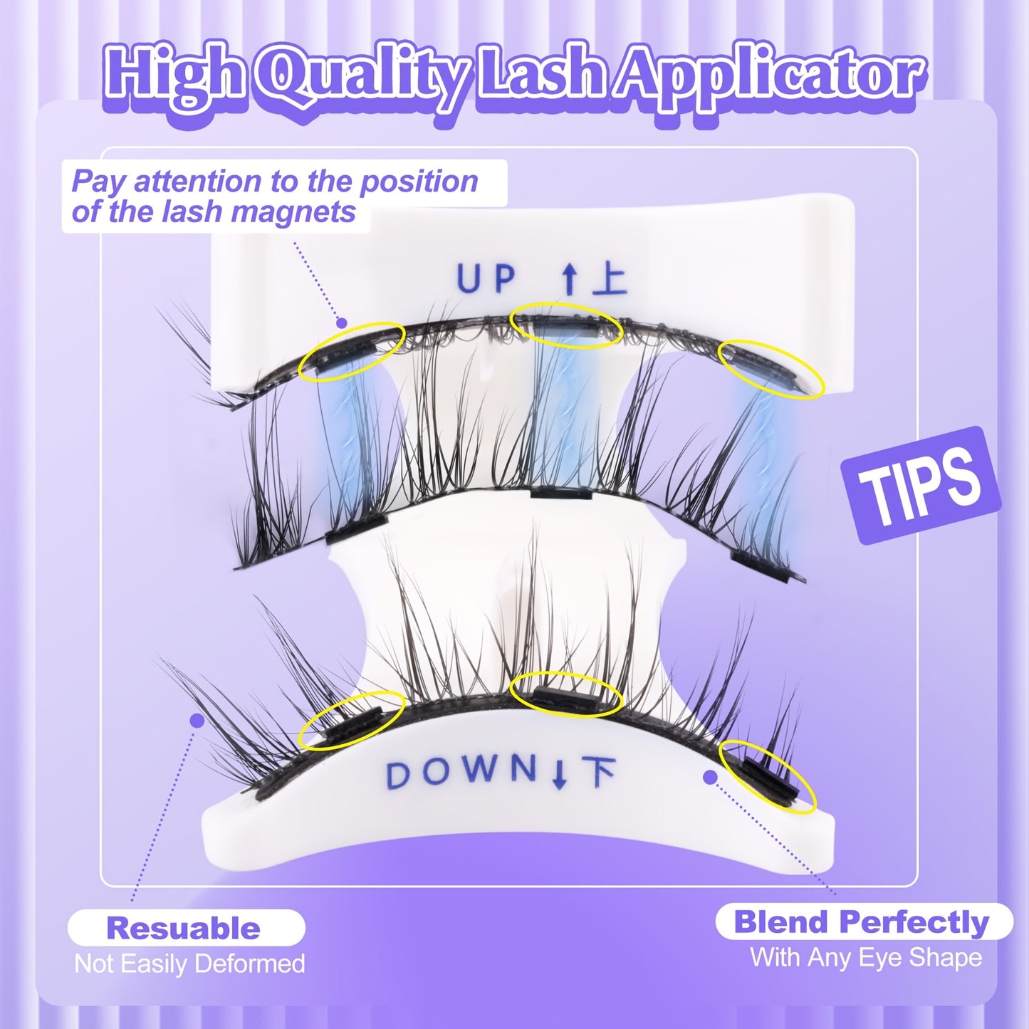 False Eyelashes
Magnetic Eyelashes with Applicator - Natural Looking, Easy to Wear & Remove, No Glue Required, Single Pair, Waterproof & Sweatproof, Comfortable All-Day Wear