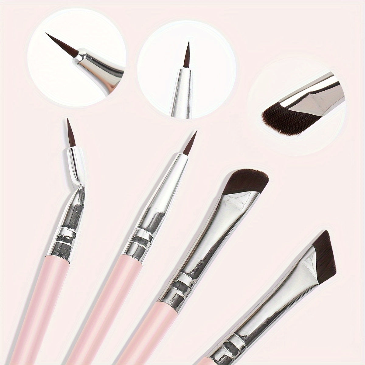 False Eyelashes
Eye Makeup Brush Set, 4pcs Professional Mix Eyeshadow Makeup Brushes, Suitable For Concealing, Brow Drawing & Eyeliner, Various Eye Makeup Brushes Are Great For Beginners And Artists, Portable For Travel