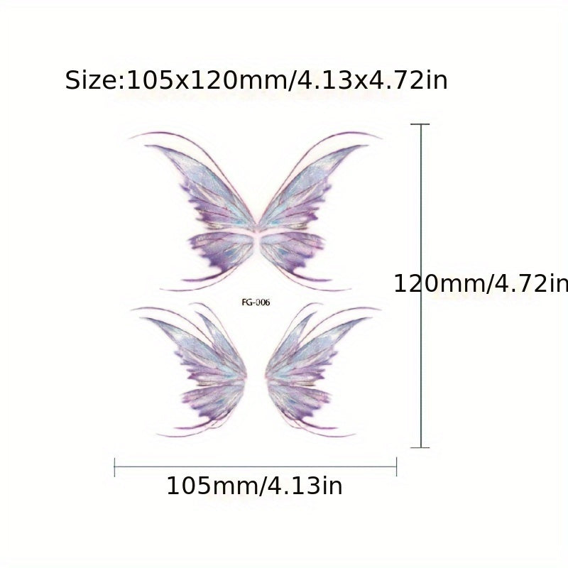 Temporary Tattoos
Glitter Butterfly Temporary For Women, 4pcs Fake Colorful Glitter Flower Butterfly Wings Rose Makeup Tattoo Waterproof Face Eye Birthday Party Decorations Gifts