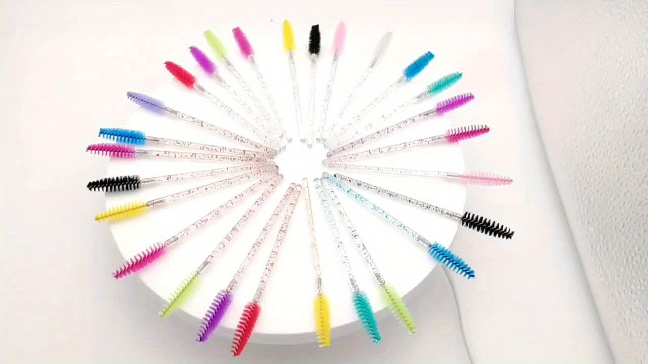 False Eyelashes
10pcs/pack Multicolor Eyelash Brush & Eyebrow Brush Set With Spoolies, Spiral Brushes, Crystal Handles For Eyelash Extension, Makeup