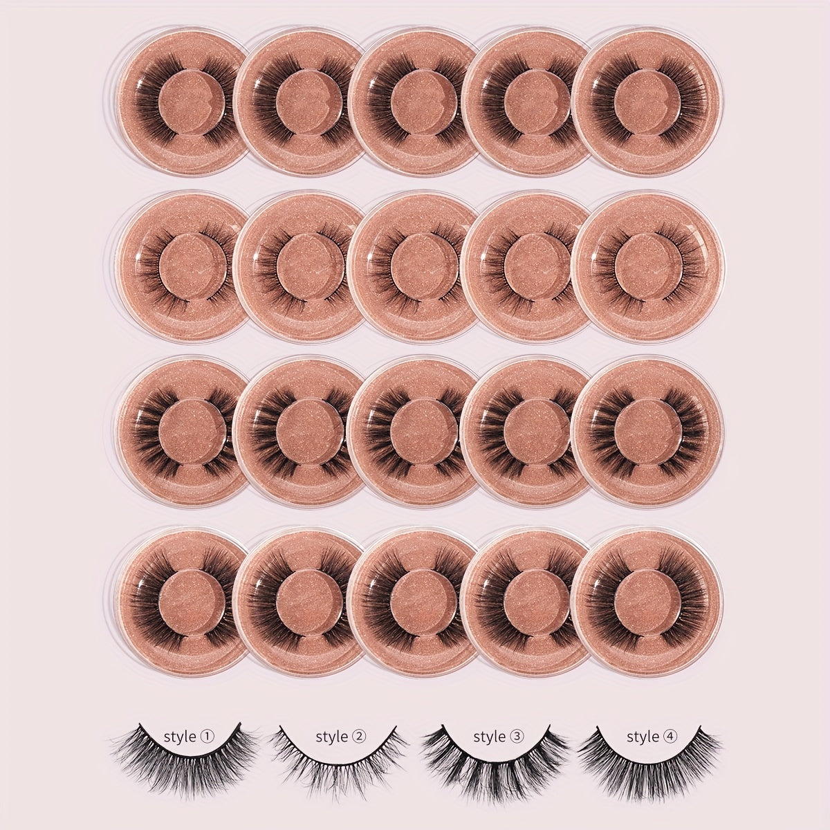 False Eyelashes
20 Pairs False Eyelashes Set Natural Slender Cross Fluffy Curling Style Mixed Eyelashes For Daily Portable Style