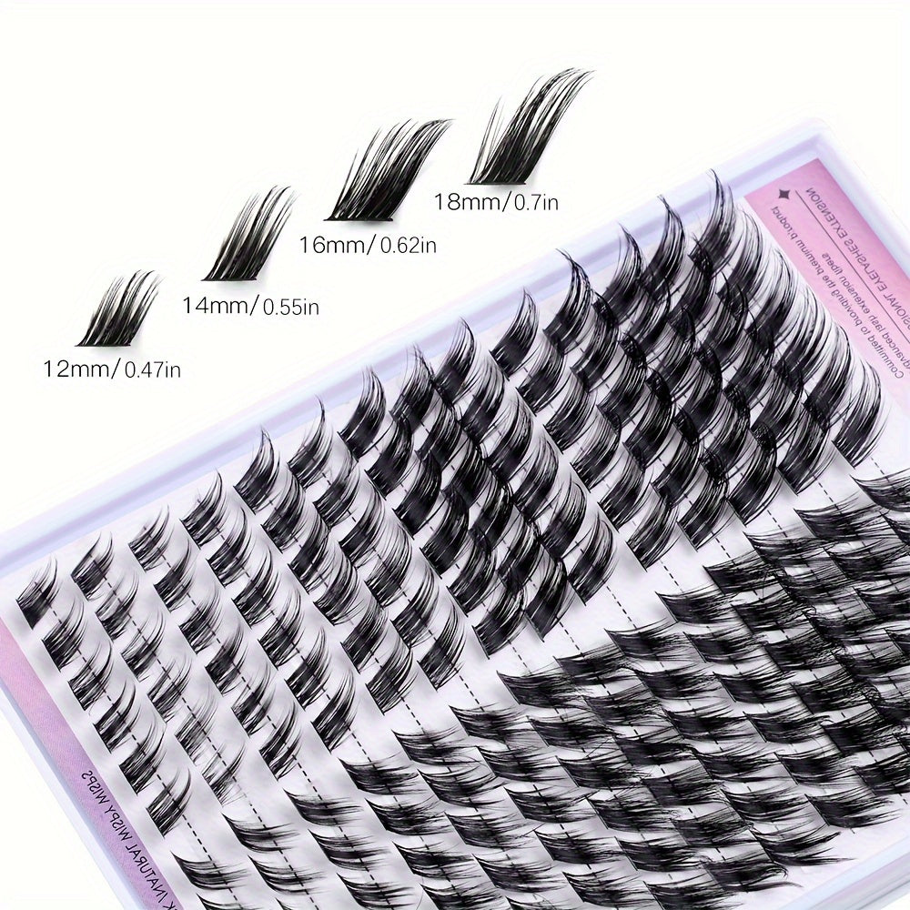 False Eyelashes
168 Pcs Fox Eye Slant Flying False Eyelashes DIY Cluster Single False Eyelashes For Natural Look Lash Extension
