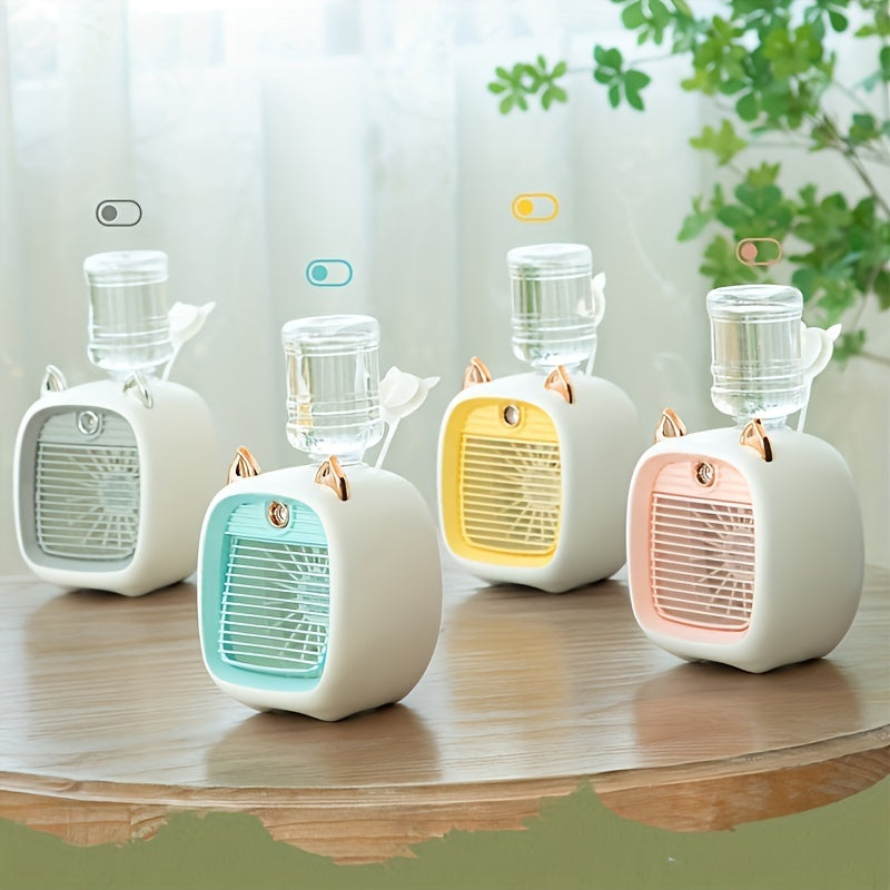 Beauty Tools
Air Conditioning Fan, Electric Desktop Humidifying Fan With Cool Wind, USB Rechargeable, Humidifying Spray Fan With 3-speed