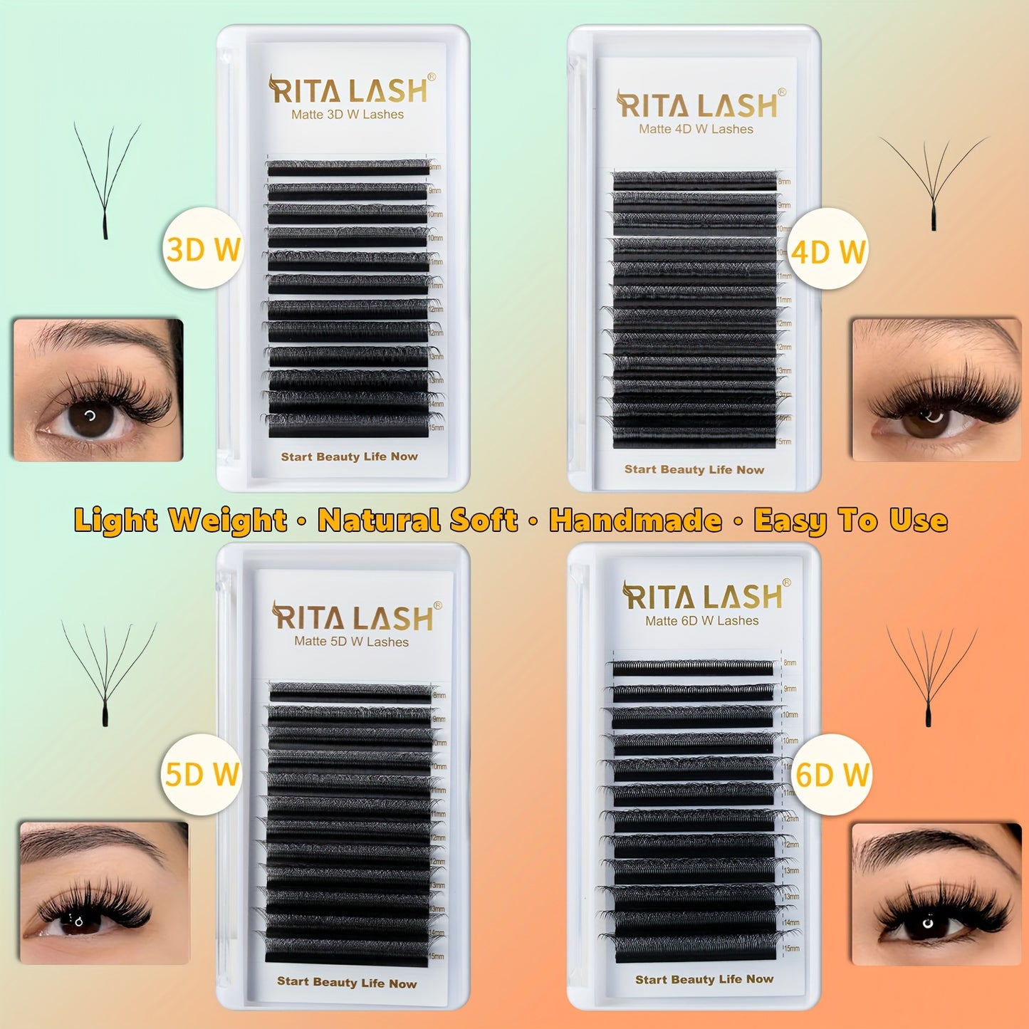 False Eyelashes
Eyelash Extensions Cluster 3D W Shape Dual-core Volume Lashes Handmade Long Stem 0.07mm C/D Curling 8-15mm Mix Matte Black Premade Fans 3 Tips False Eyelash Extension