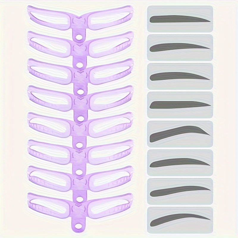 Beauty Tools
8pc Eyebrow Shaping Template Kit With Handle - Grooming Card For Defined And Perfectly Shaped Brows - Reusable