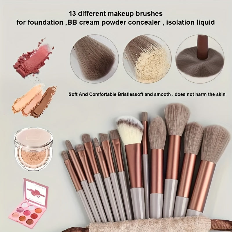 Beauty Tools
13 Pcs Soft Makeup Brush, For Foundation Blending, Eye Shadow Application, Kabuki Blending Beauty Tools