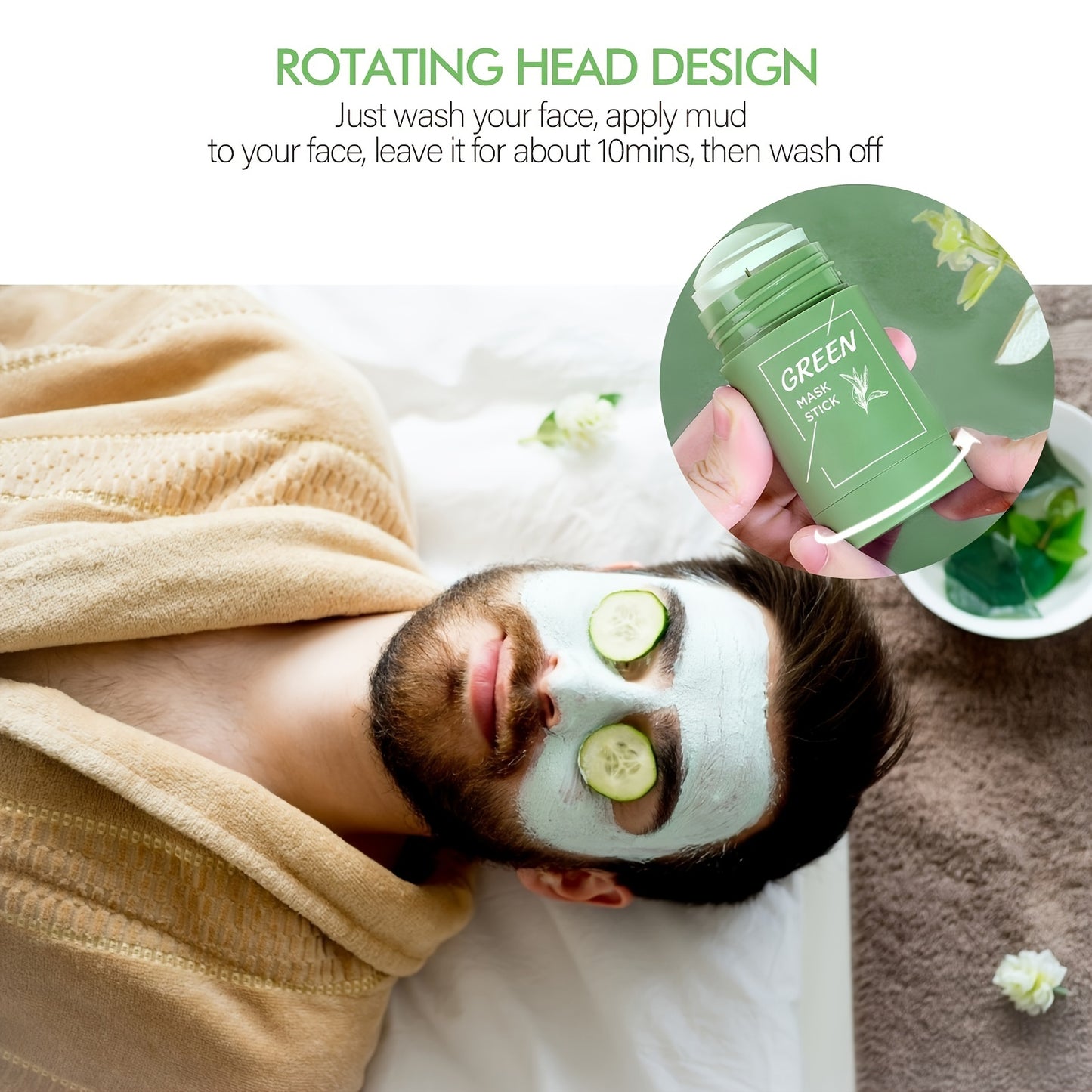 Facial care
Green Tea Mask Stick - Deep Cleansing and Oil Control for All Skin Types - Moisturizes, Tightens, Perfect for Men and Women