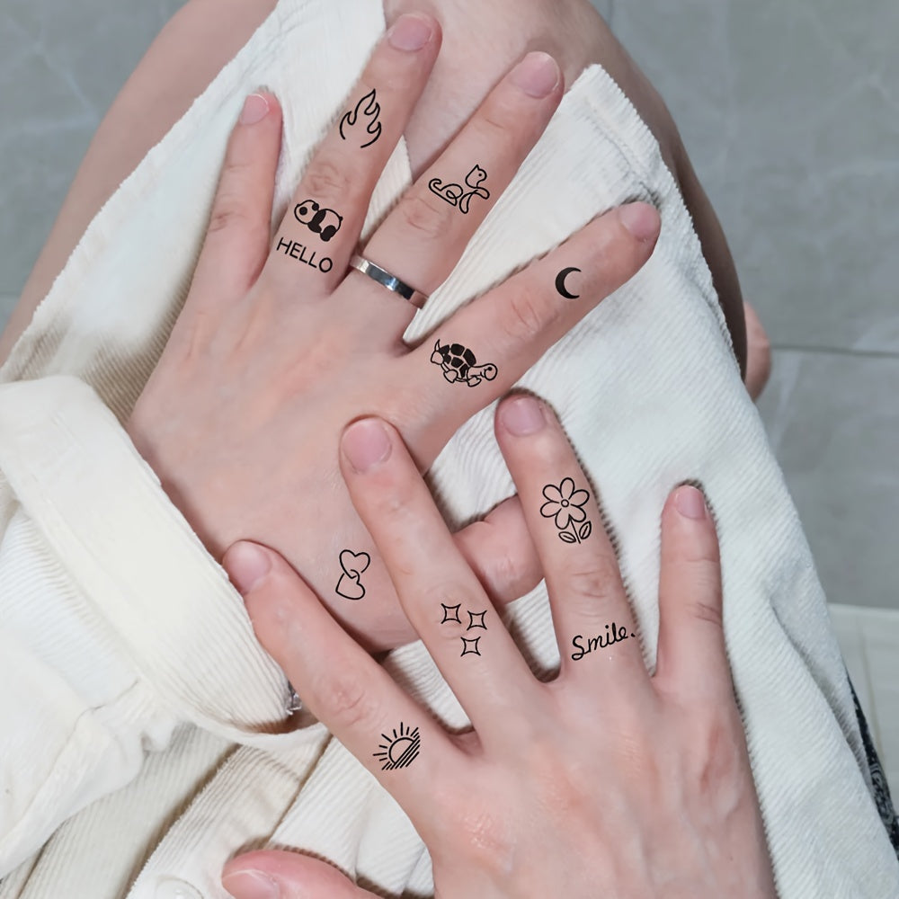 Temporary Tattoos
Wind Totem Temporary Tattoos: Adorable Designs for Your Fingers and Wrists - Hello, Smile, Flowers, Hearts, and More!