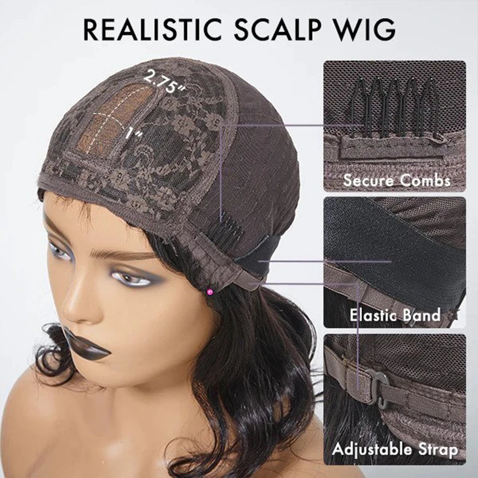 Hair Extensions and Wigs
Put On And Go Easy Part Human Hair Bob Lace Straight Wigs With Bangs Glueless Middle Part Bangs Wigs Brazilian Remy Hair Wigs