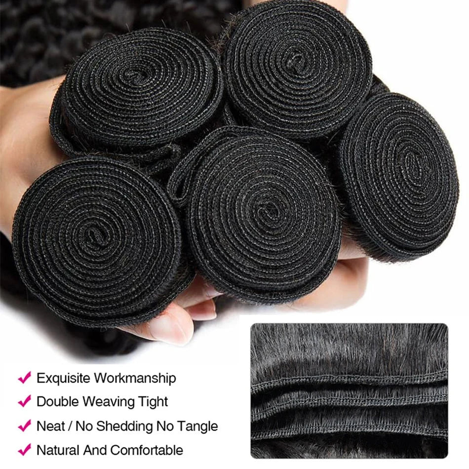 Hair Extensions and Wigs
Deep Wave Human Hair Bundles With 13x4 Transparent HD Lace Frontal Brazilian Extensions Weave 3 4 Bundles With Closure for Women