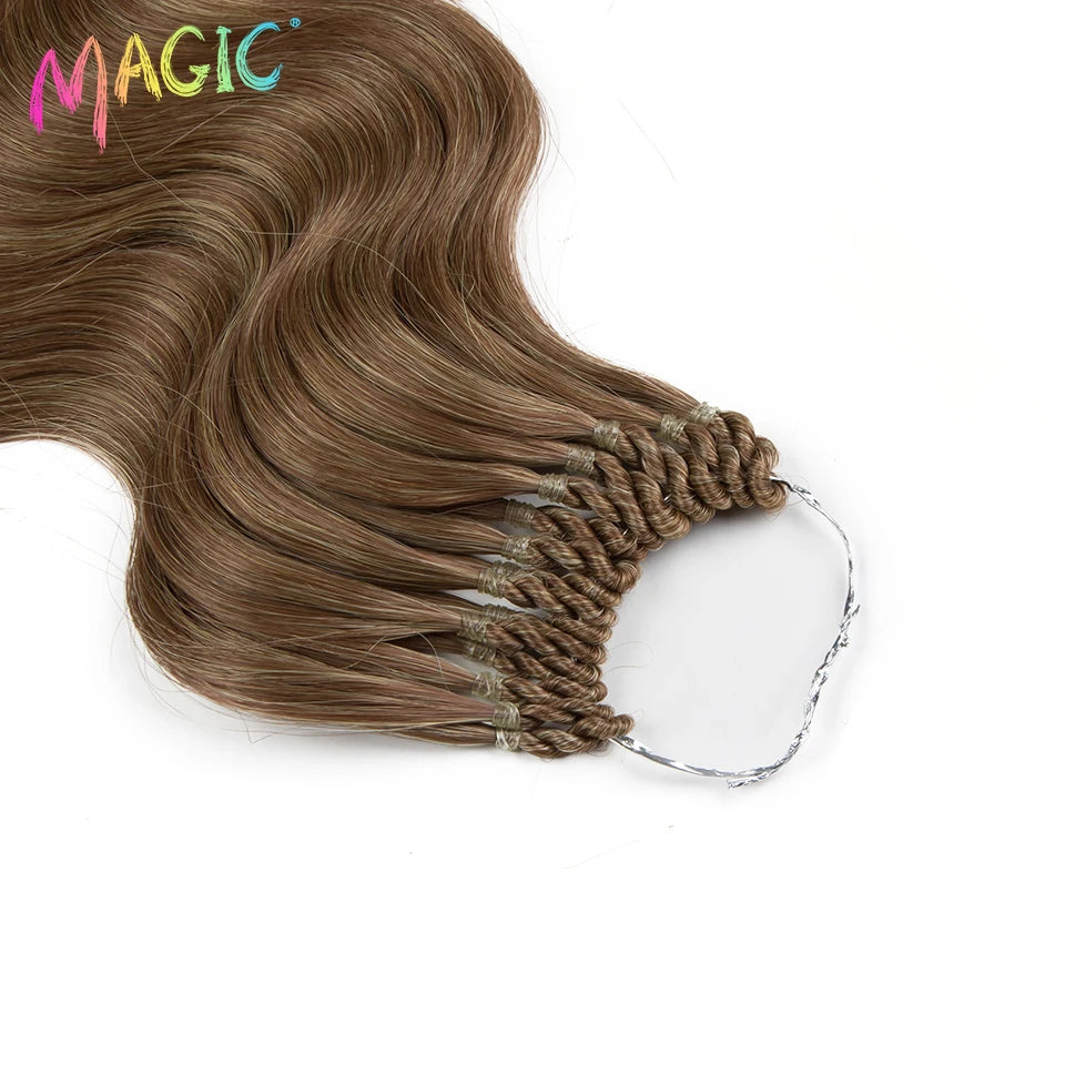 Hair Extensions and Wigs
Magic Synthetic Hair Extensions 24inches 3PCS Body Wave Hair Bundles Ombre Blonde Color Tresses Fake Hair Accessories Cosplay