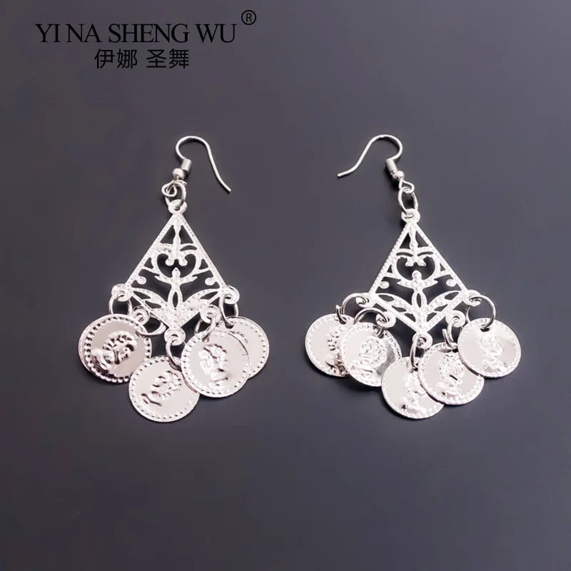 dancers
Belly Dance Vintage Bohemian Indian Jewelry Professional Performance Dance Necklace Earrings For Women Coin Ornaments Accessorie