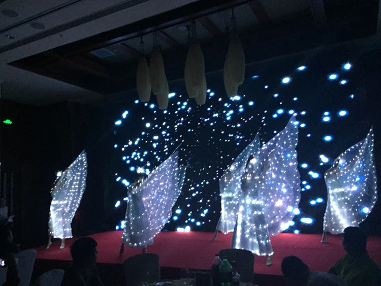 dancers
Fluorescent butterfly dance LED wings Children's Wear An adult dance LED Cloak LED luminous dance skirt Belly Dance Costume