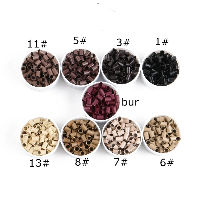 Hair Extensions and Wigs
4036*6mm 500pcs Long Euro Lock Flared Flaring Micro Copper Tube Rings Beads Links Human Hair Extensions tools