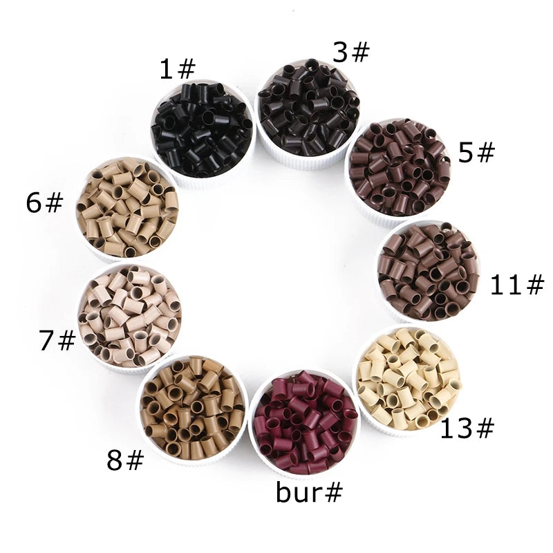 Hair Extensions and Wigs
4036*6mm 500pcs Long Euro Lock Flared Flaring Micro Copper Tube Rings Beads Links Human Hair Extensions tools