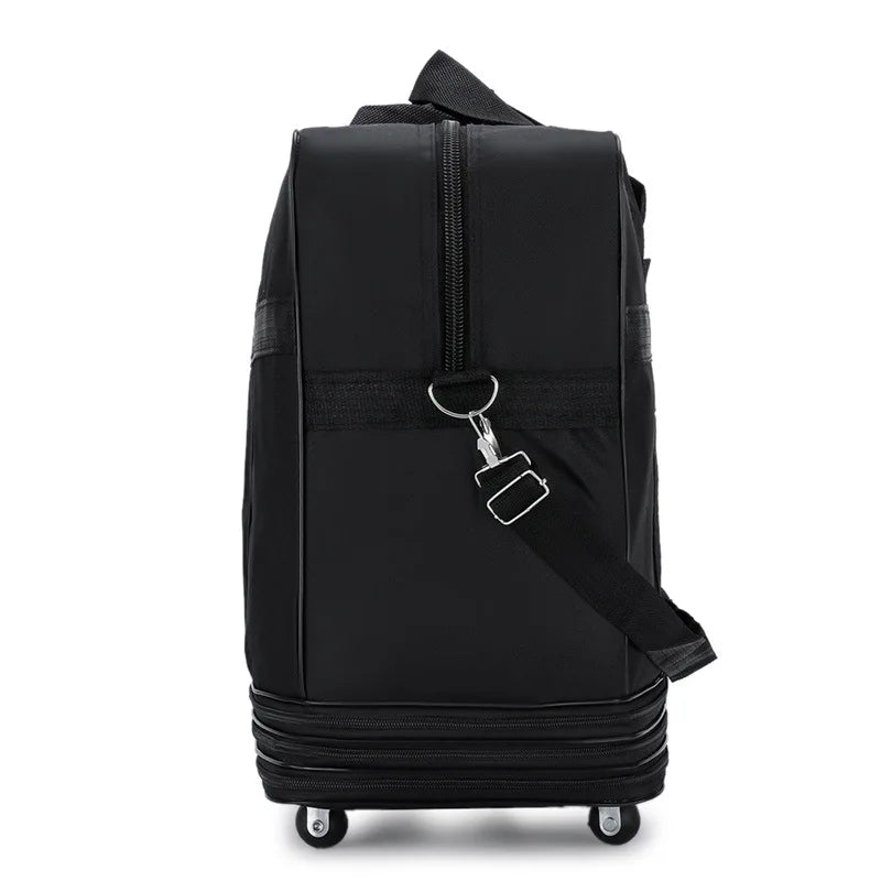 Travel Bag 27 32 42Inch Travelling Pack Wheels For Women Men Expandable Foldable Trolley Luggage Versatile Black Suitcase For Weekend Trip