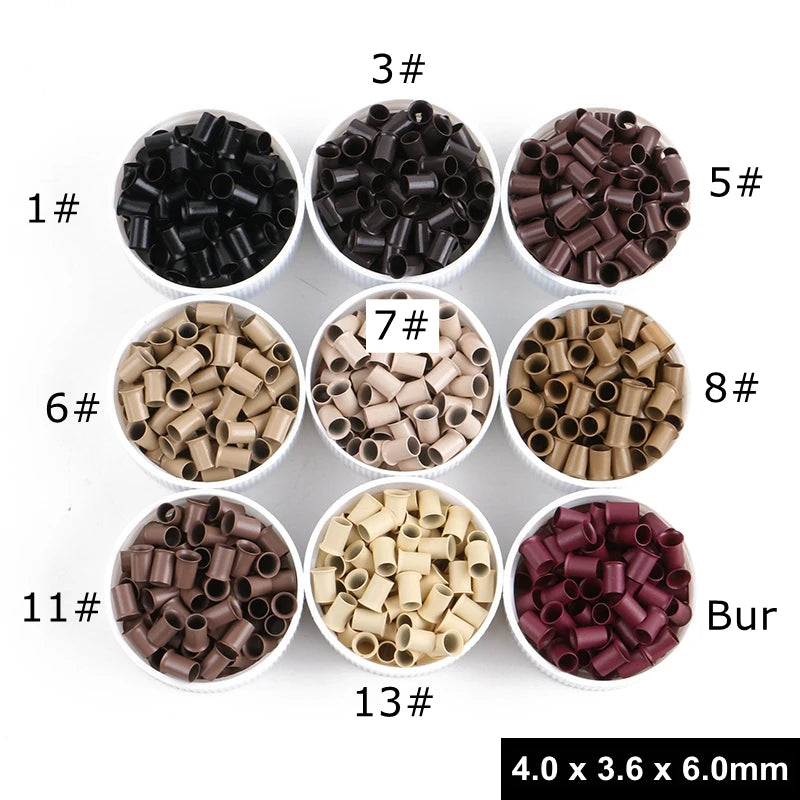 Hair Extensions and Wigs
4036*6mm 500pcs Long Euro Lock Flared Flaring Micro Copper Tube Rings Beads Links Human Hair Extensions tools
