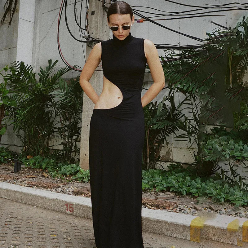 Knitted-Dress Sexy Cut Out Maxi Dress Outfits