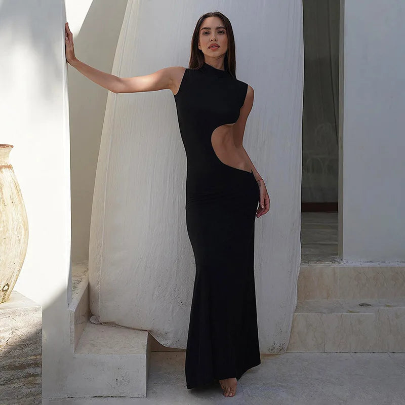 Knitted-Dress Sexy Cut Out Maxi Dress Outfits