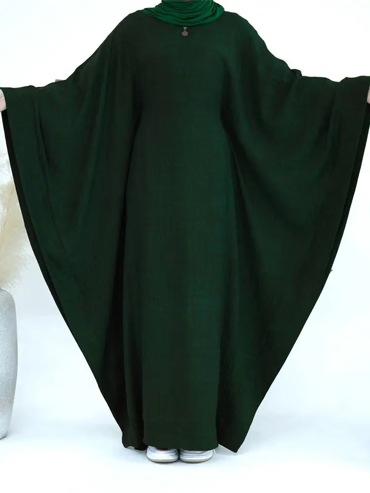 Ramadan Dubai Women Cotton Linen Khimar Abaya Saudi Arabia Turkey Islam Muslim Maxi Modest Dress Kebaya Robe Femme Musulmane