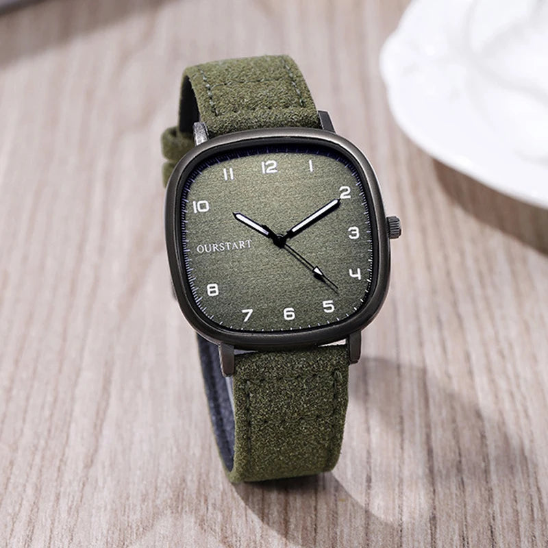 Women Watch Vintage Square Dial Leather Belt Wristwatch Brand Quartz Watch Youth Student Watch Casual Fashion Men Women Gift Clock Wholesale