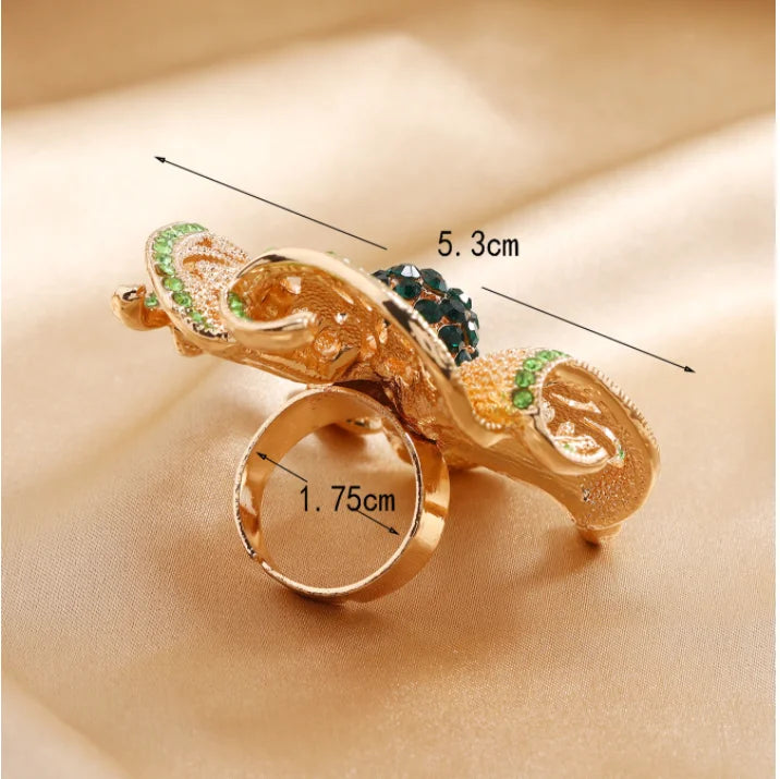 Luxury Rings Luxury Big Flower Zircon Rings Women Indian Jewelry Classic Hollow Gold Color Adjustable Ring Female Gifts Dropshipping