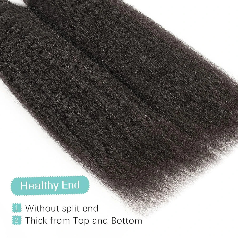 Hair Extensions and Wigs
26 Inches Tape In Hair Extensions Human Hair Kinky Straight Remy Hair 20Pcs 50G Natural Color Real Human Hair Tape In Extensions