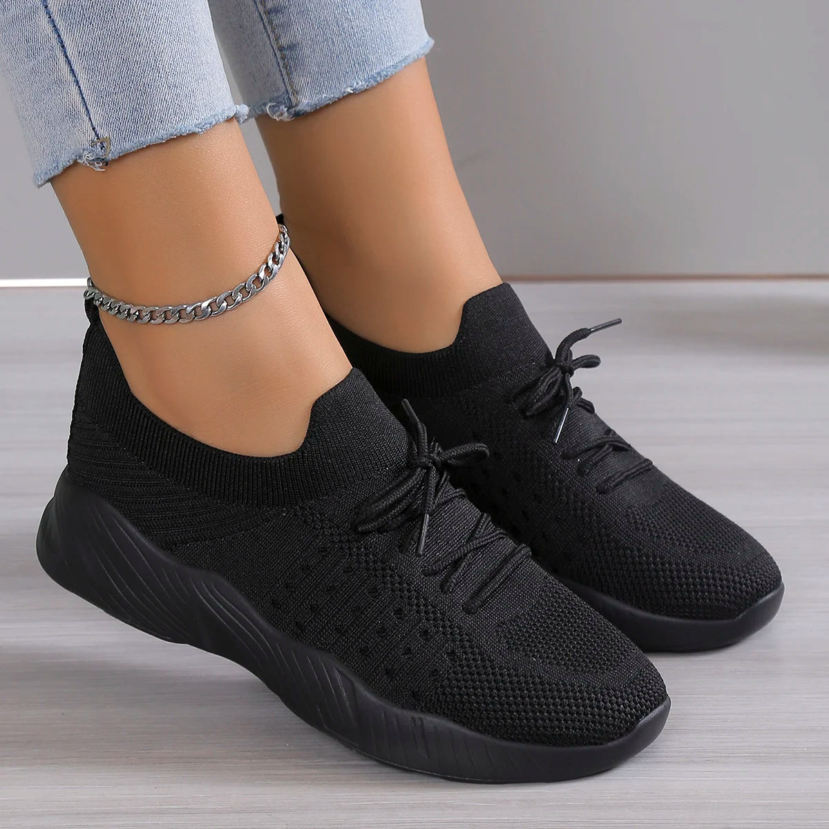 Sneaker women Shoes Mesh Breathable Casual Sneakers Lace-Up Vulcanized Shoes Ladies Platform Sport Shoes Female Tennis Shoes