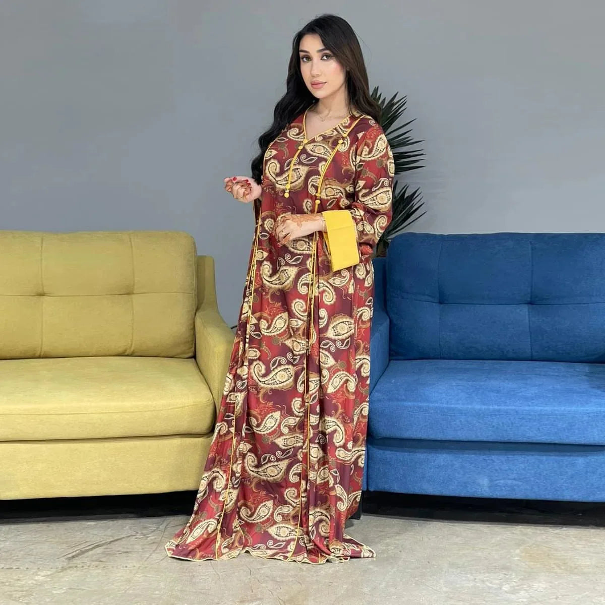 Abaya Dubai Luxury Kebaya Muslim's Dresses Floral Print Kaftan Robe Femme Musulmane Caftan Marocain Turkey Women Islam Jalabiya