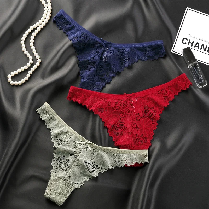 Panties
New Sexy Women's Hollow Fashion Low Waist Lace Underwear Female Thongs Panties Briefs Ruffle G String