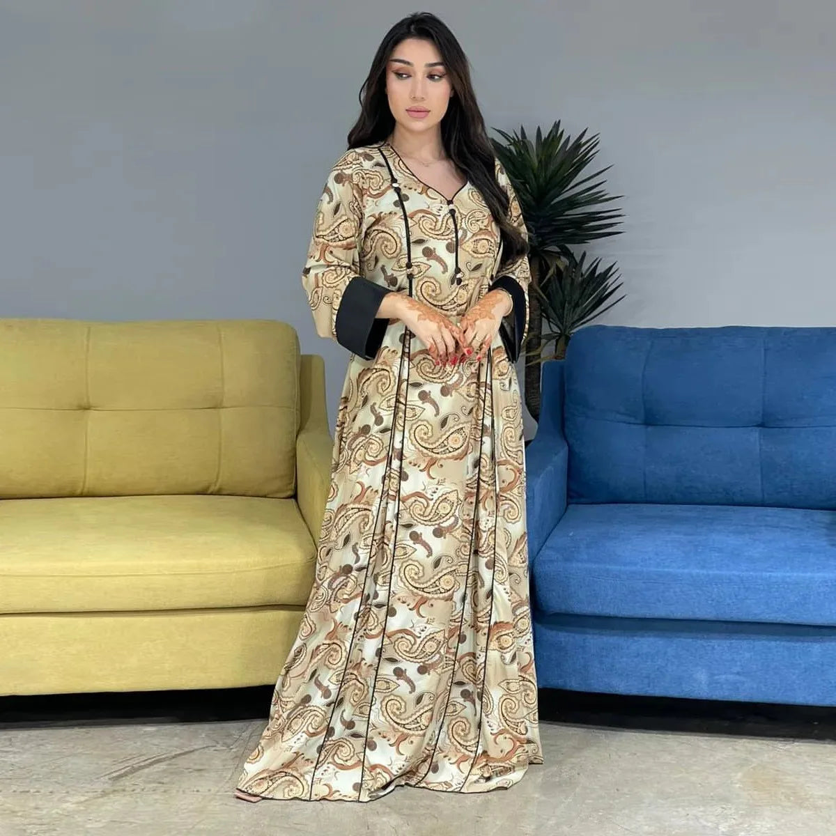 Abaya Dubai Luxury Kebaya Muslim's Dresses Floral Print Kaftan Robe Femme Musulmane Caftan Marocain Turkey Women Islam Jalabiya