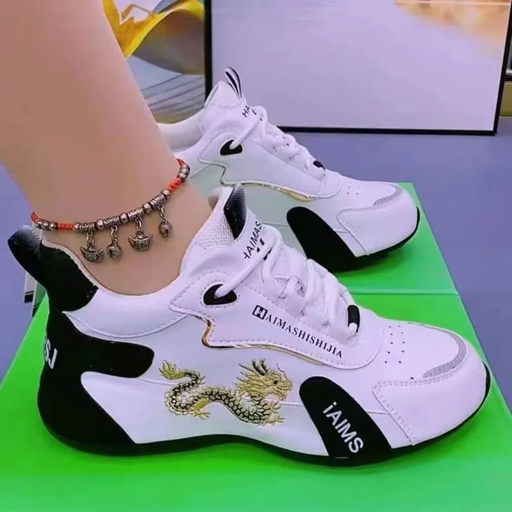 Sneaker women Summer Leather Waterproof Casual Sports Shoes Women Lightweight Breathable Non-slip Platform Shoes