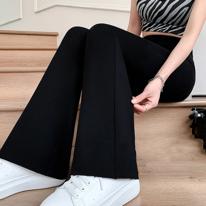 Pants Slim High Waist Solid Sexy Shark Flare Pants Fashion Casual Streetwear Elastic Butt Lift Skinny Leggings