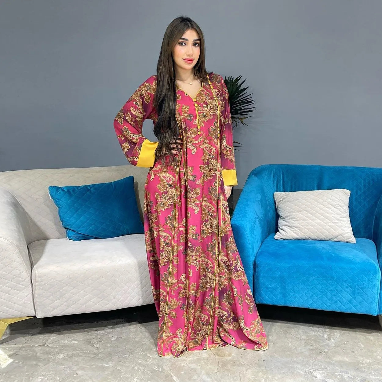 Abaya Dubai Luxury Kebaya Muslim's Dresses Floral Print Kaftan Robe Femme Musulmane Caftan Marocain Turkey Women Islam Jalabiya