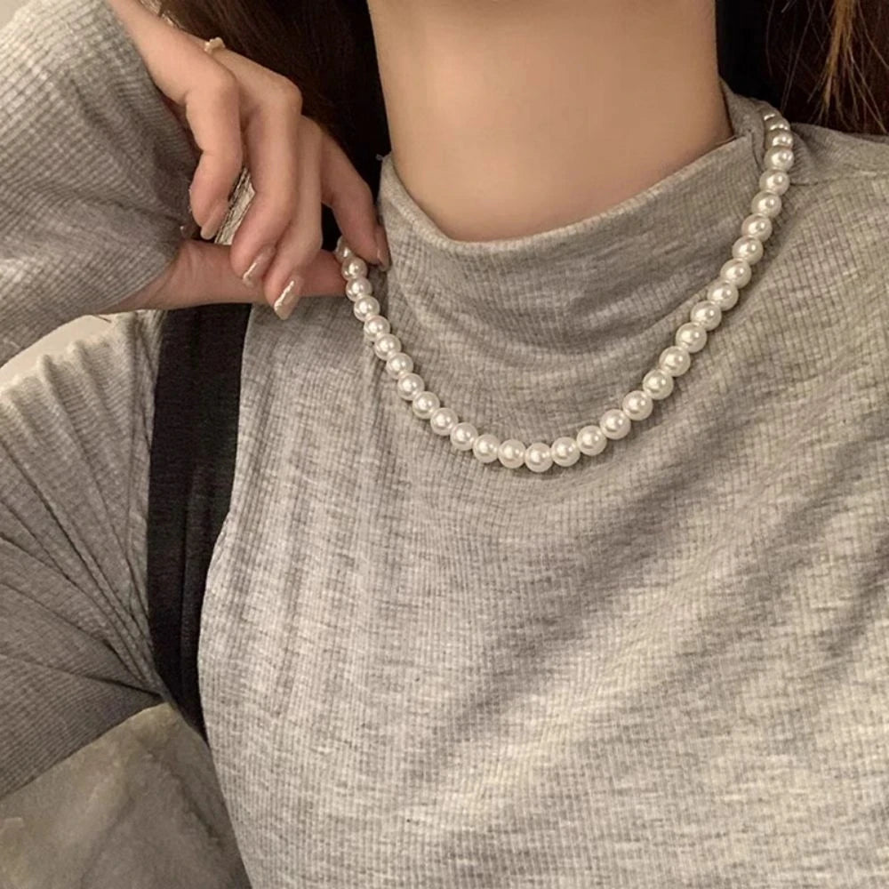 Necklaces Women New Simple Imitation Freshwater Pearl Chain Necklaces For Women Wedding Love Gifts Necklace Fashion Glamour Jewelry Gifts