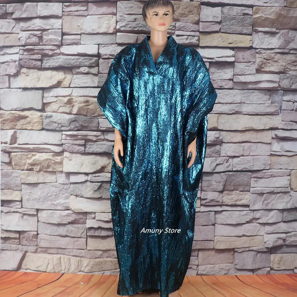 European Clothing
American mother expensive custom hot gold jacquard fabric loose dress