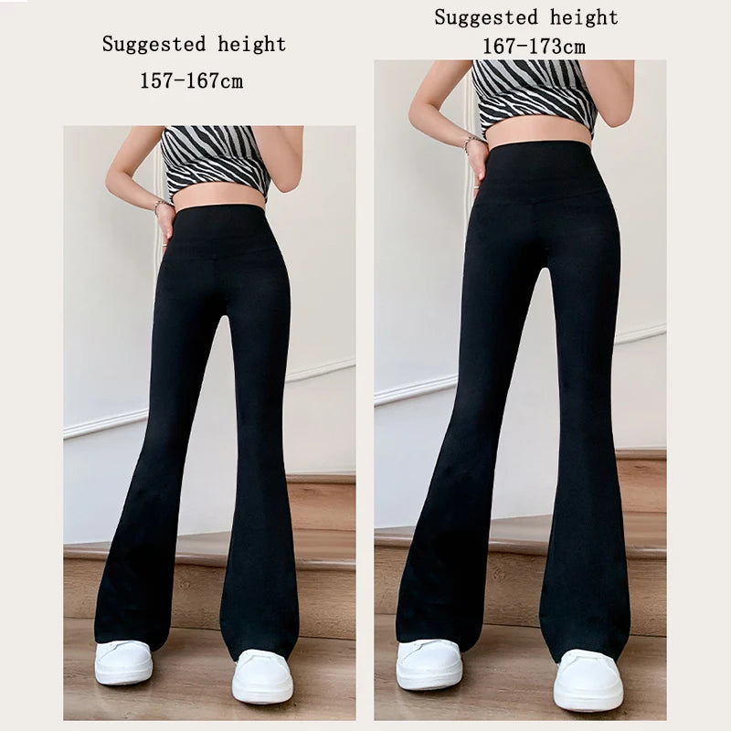 Pants Slim High Waist Solid Sexy Shark Flare Pants Fashion Casual Streetwear Elastic Butt Lift Skinny Leggings